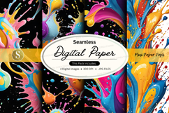Seamless digital paper pack colorful abstract textures backg Product Image 1