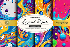 Seamless digital paper textures colorful abstract background Product Image 1