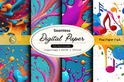 Seamless digital paper pack abstract colorful textures Product Image 1