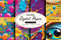 Seamless digital paper textures colorful abstract background Product Image 1