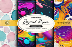 Seamless digital paper pack with vibrant abstract patterns Product Image 1