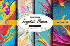 Seamless digital paper patterns vibrant colorful backgrounds Product Image 1