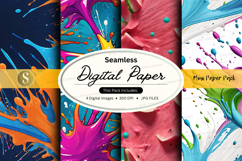 Seamless digital paper textures colorful abstract background Product Image 1