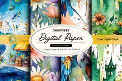 Seamless digital paper textures floral vintage background de Product Image 1