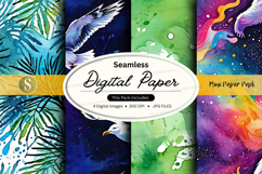 Seamless digital paper pack watercolor textures background Product Image 1
