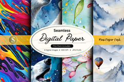 Seamless digital paper textures abstract colorful background Product Image 1