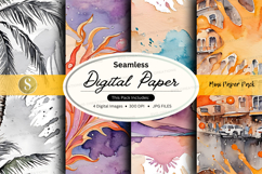 Seamless digital paper textures pack watercolor floral vinta Product Image 1