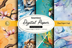 Seamless digital paper pack watercolor textures backgrounds Product Image 1