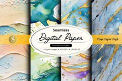Seamless digital paper textures pack watercolor abstract bac Product Image 1