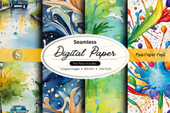 Seamless digital paper textures abstract colorful background Product Image 1