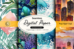 Seamless digital paper textures floral watercolor background Product Image 1