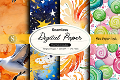 Seamless digital paper textures pack colorful abstract backg Product Image 1