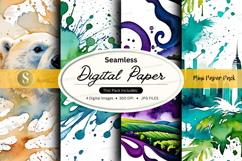 Seamless digital paper textures watercolor floral background Product Image 1