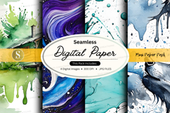 Seamless digital paper pack watercolor textures background Product Image 1