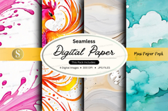 Seamless digital paper pack watercolor textures background Product Image 1