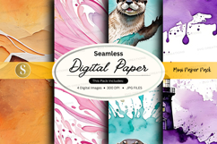 Seamless digital paper textures watercolor pastel background Product Image 1
