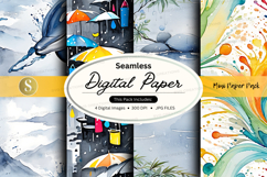Seamless digital paper pack with tropical floral patterns Product Image 1