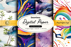 Seamless digital paper textures rainbow watercolor abstract Product Image 1