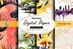 Seamless digital paper pack with nature and city textures Product Image 1