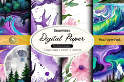 Seamless digital paper pack abstract colorful textures Product Image 1