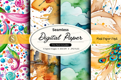 Seamless digital paper patterns colorful backgrounds design Product Image 1
