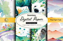 Seamless digital paper pack with floral watercolor textures Product Image 1