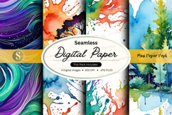 Seamless digital paper textures pack colorful abstract backg Product Image 1
