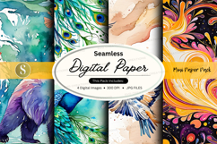 Seamless digital paper pack colorful textures backgrounds Product Image 1