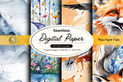 Seamless digital paper textures with floral and animal desig Product Image 1