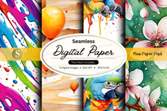 Seamless digital paper pack with floral and abstract texture Product Image 1