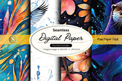 Seamless digital paper pack abstract colorful textures backg Product Image 1