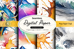 Seamless digital paper textures pack watercolor abstract des Product Image 1