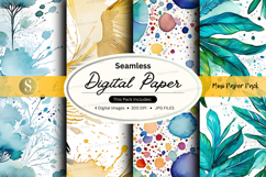 Seamless digital paper patterns watercolor floral textures p Product Image 1