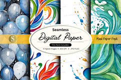 Seamless digital paper pack with vibrant abstract patterns Product Image 1