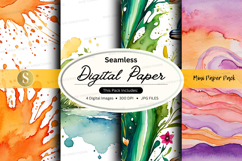 Seamless digital paper pack watercolor textures background Product Image 1