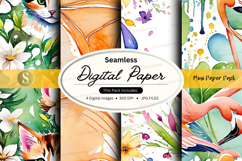 Seamless floral digital paper pack with pastel textures and Product Image 1