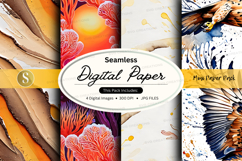 Seamless digital paper textures background set colorful flor Product Image 1