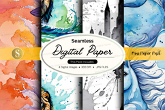 Seamless digital paper textures watercolor pastel background Product Image 1