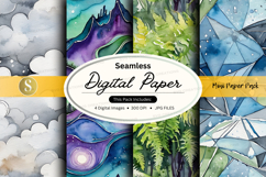 Seamless digital paper pack with vibrant abstract textures a Product Image 1