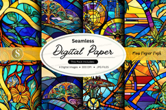 Seamless digital paper textures vintage colorful patterns ba Product Image 1