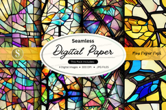 Seamless digital paper texture with vibrant geometric patter Product Image 1