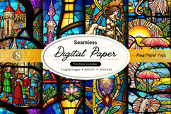 Seamless digital paper textures vintage colorful patterns ba Product Image 1