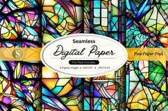 Seamless digital paper pack colorful abstract textures Product Image 1