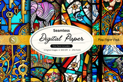 Seamless digital paper pack vintage floral textures backgrou Product Image 1