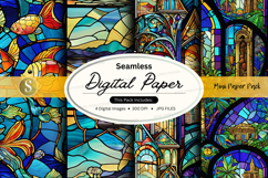 Seamless digital paper textures with stained glass patterns Product Image 1