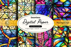 Seamless digital paper pack with vibrant geometric patterns Product Image 1