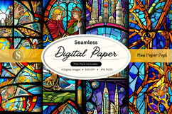 Seamless digital paper texture with stained glass pattern ba Product Image 1