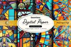 Seamless digital paper textures vibrant colorful patterns ba Product Image 1