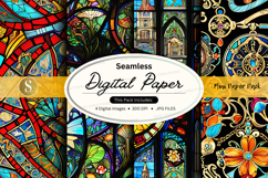 Seamless digital paper texture vintage floral pattern backgr Product Image 1