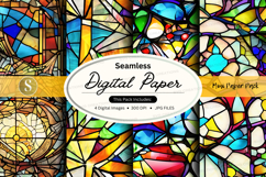 Seamless digital paper pack colorful geometric textures back Product Image 1